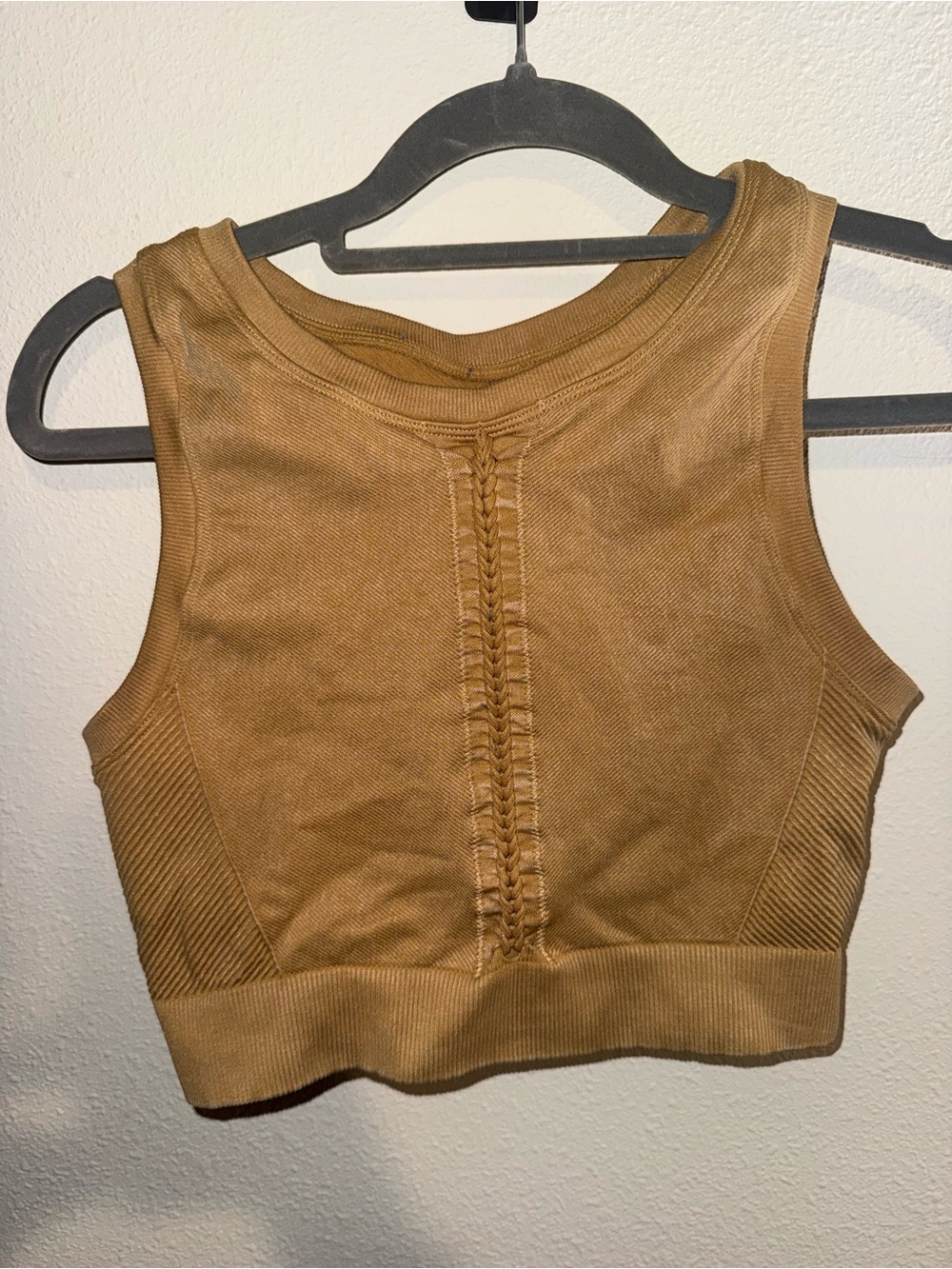 aerie Braided Front Crop Tank Top - Tan